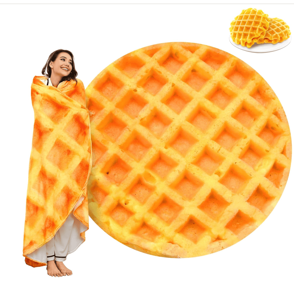 WrapHug Waffle Round Flannel Blanket
