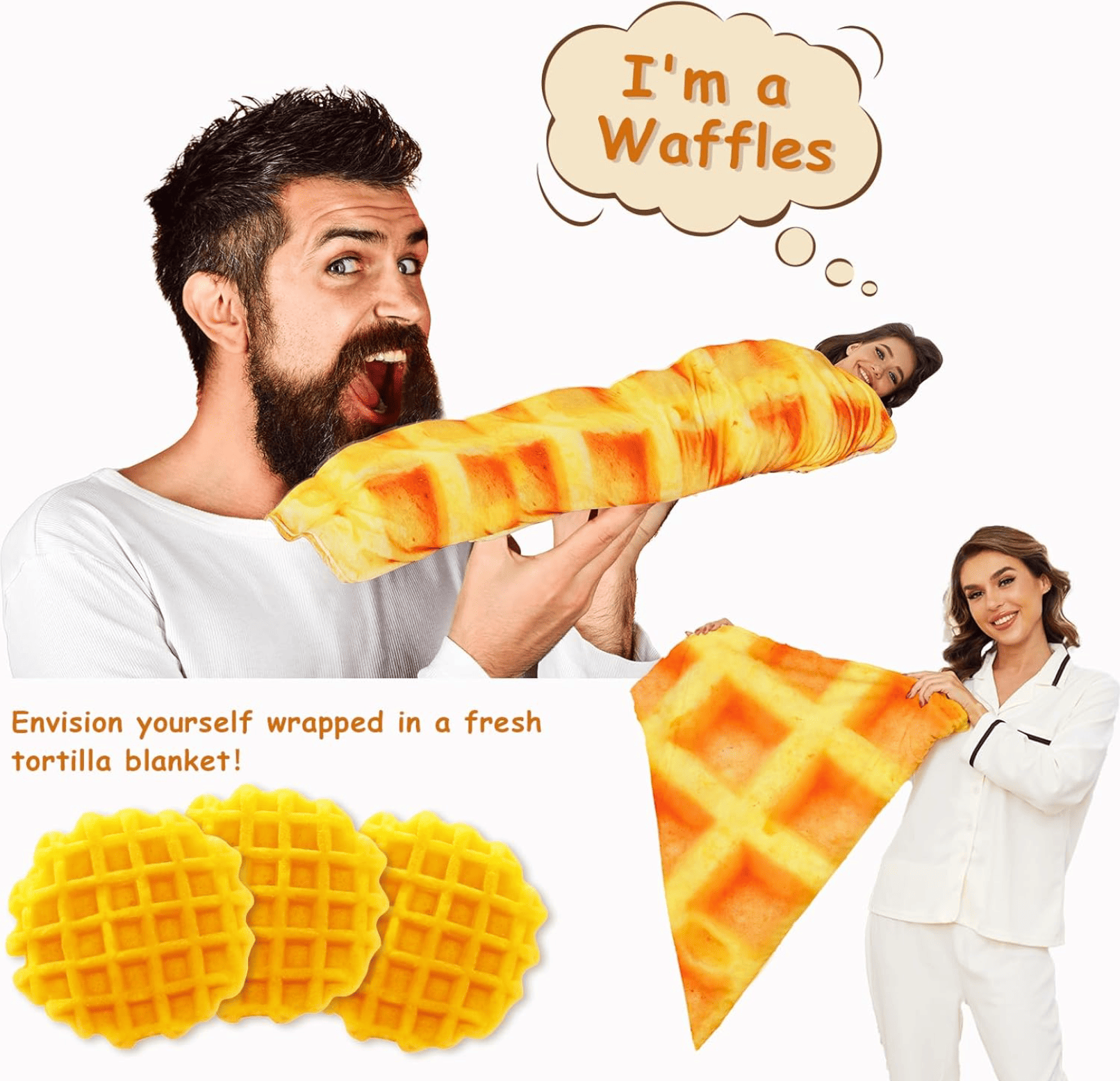 WrapHug Waffle Round Flannel Blanket