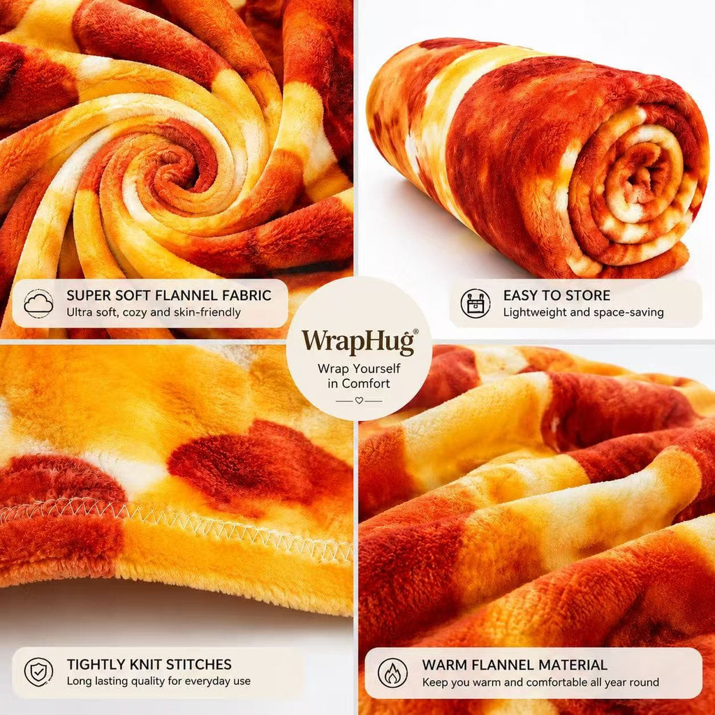 WrapHug Pizza Round Flannel Blanket