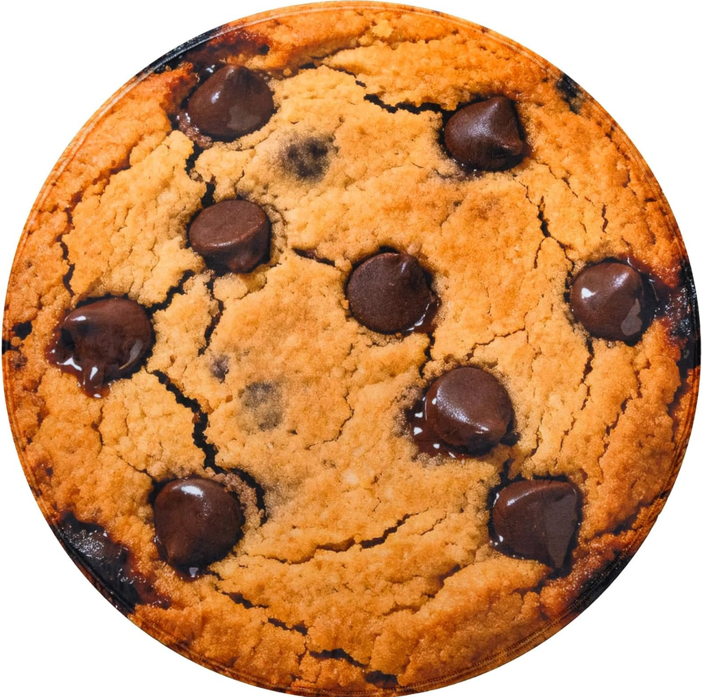 Vessia Chocolate Cookies Printed Throw Blanket. Realistic Funny Food Blanket for Adults and Kids. 300GSM Soft Throw for Couch. Sofa. Bed. Fun Home Decor for All Seasons. 60 inches