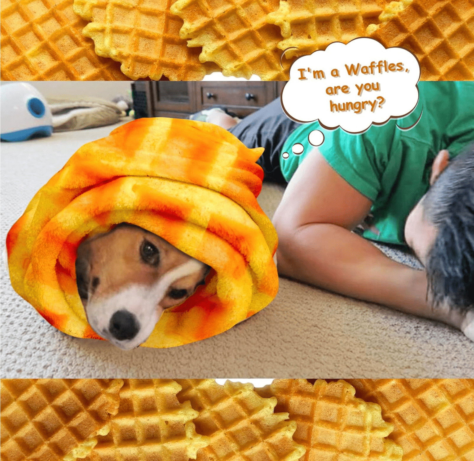 WrapHug Waffle Round Flannel Blanket