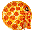 WrapHug Pizza Round Flannel Blanket