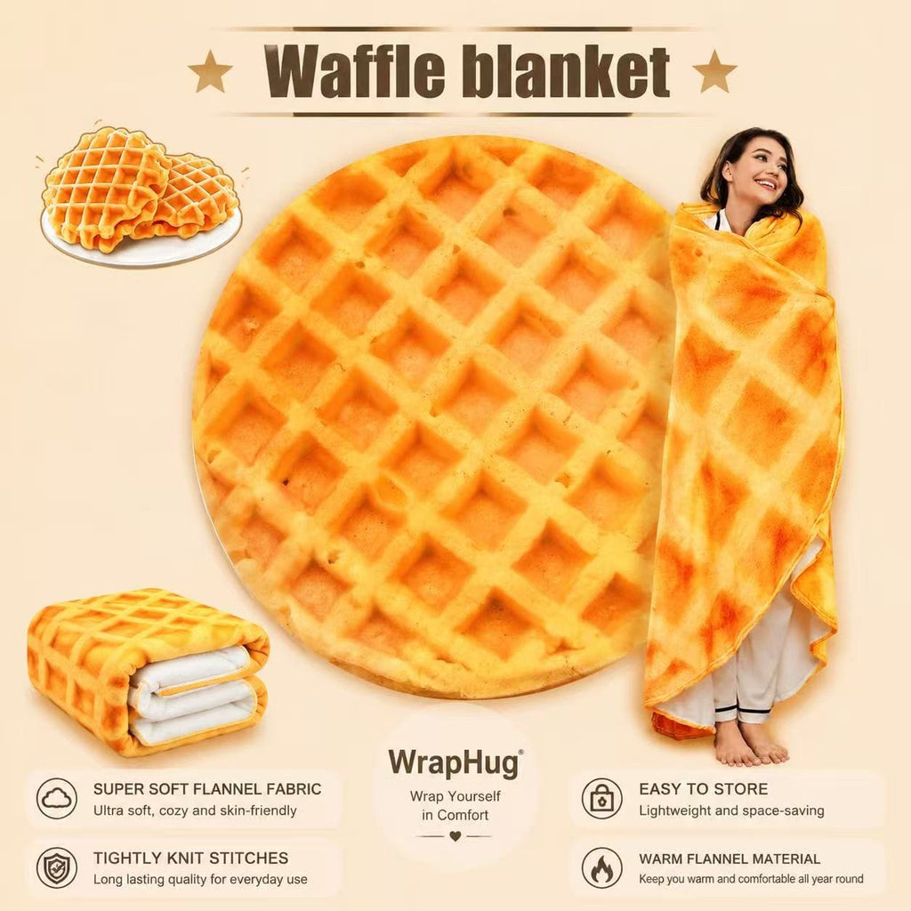 WrapHug Waffle Round Flannel Blanket