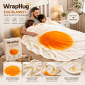 WrapHug Fried Egg Round Flannel Blanket