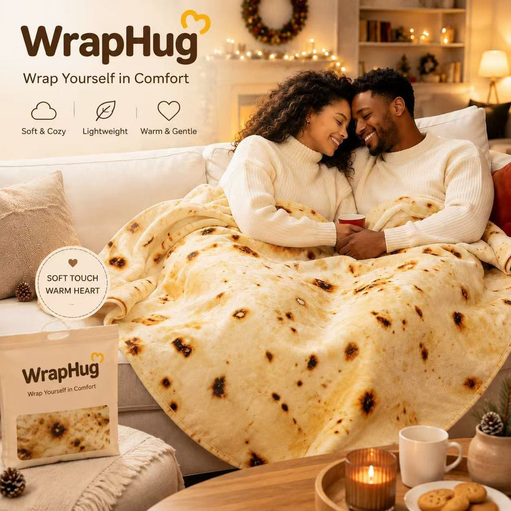 WrapHug Burrito Round Flannel Blanket