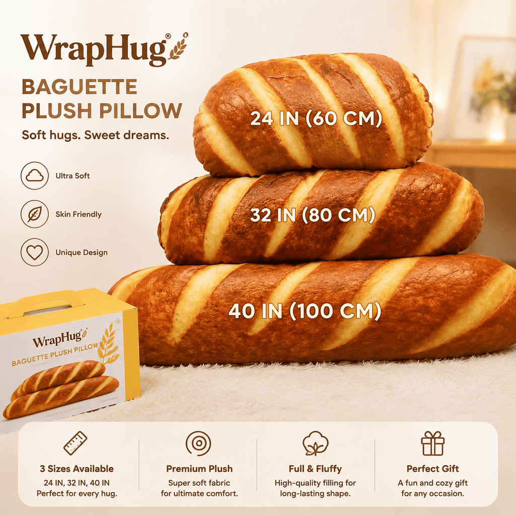 WrapHug Baguette Plush Pillow