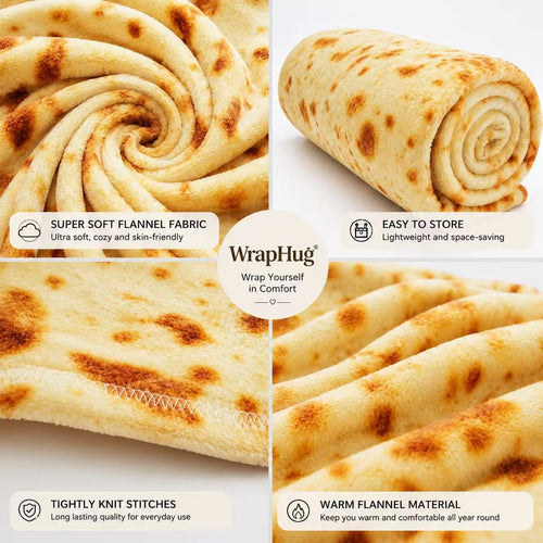WrapHug Burrito Round Flannel Blanket