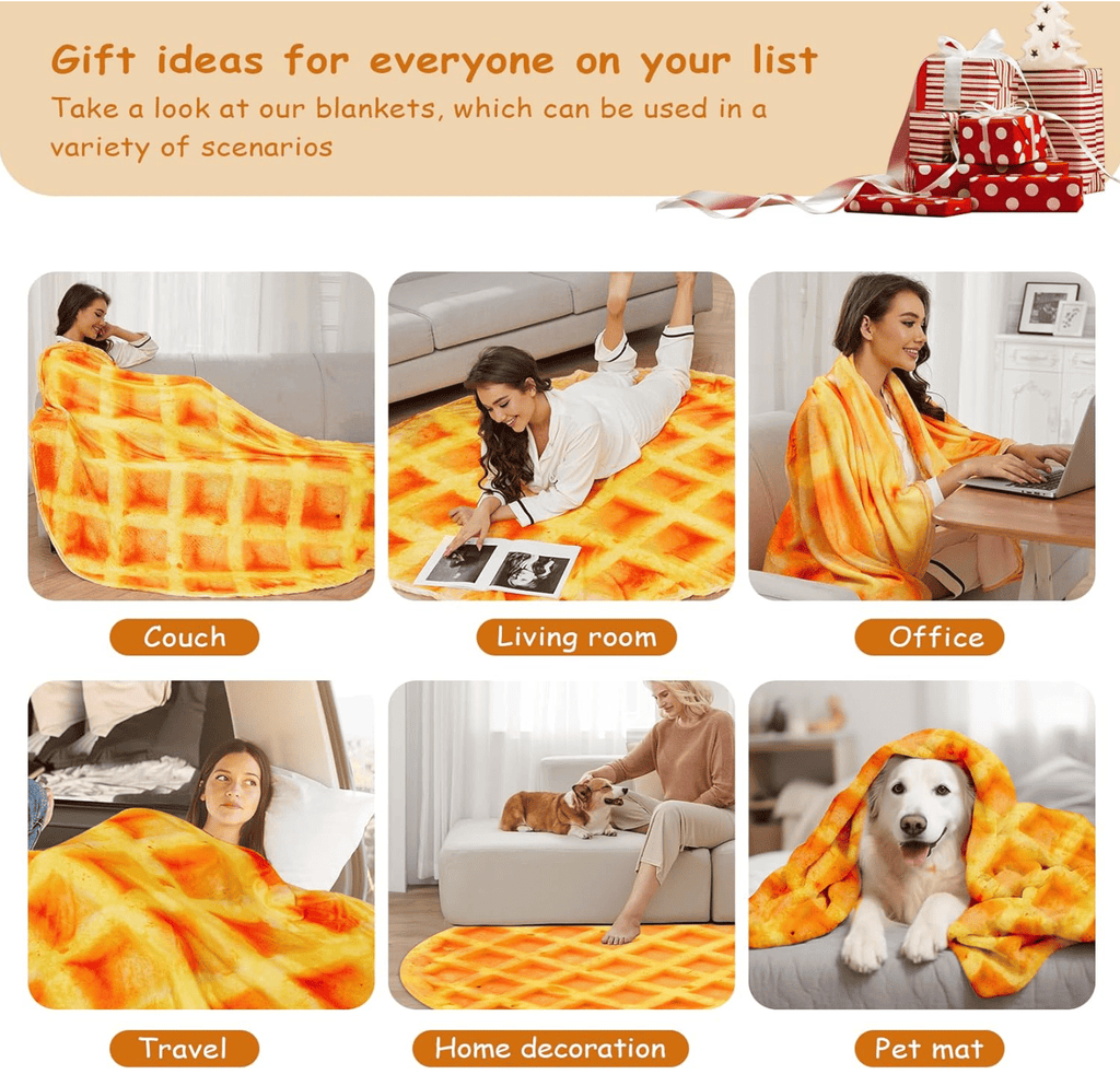WrapHug Waffle Round Flannel Blanket