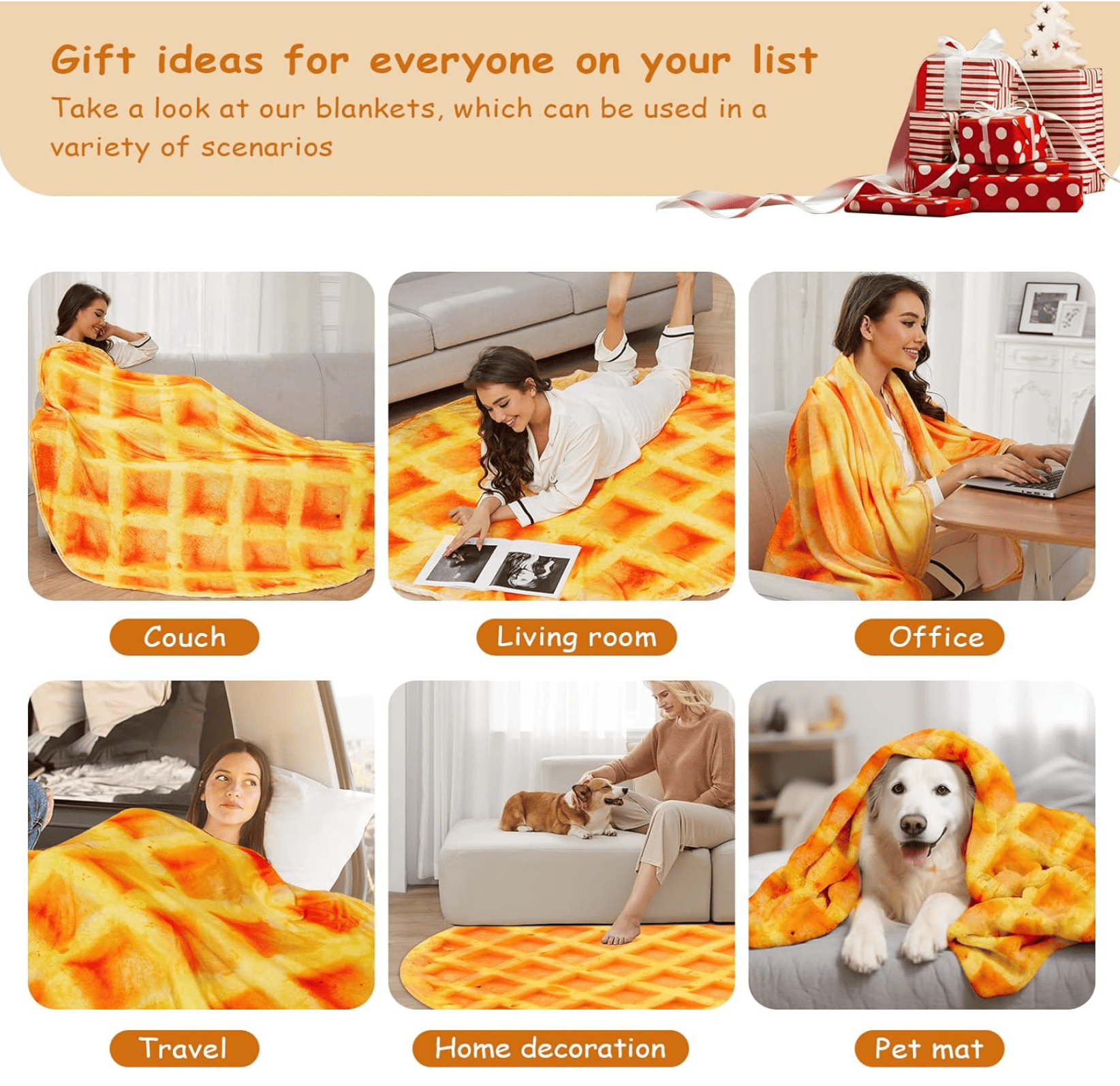 WrapHug Waffle Round Flannel Blanket