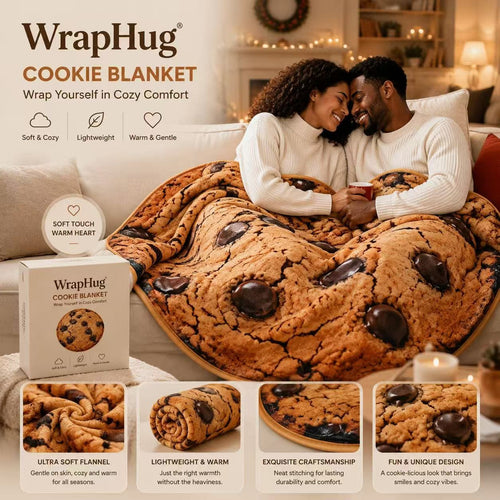 WrapHug Chocolate Chip Cookie Round Flannel Blanket